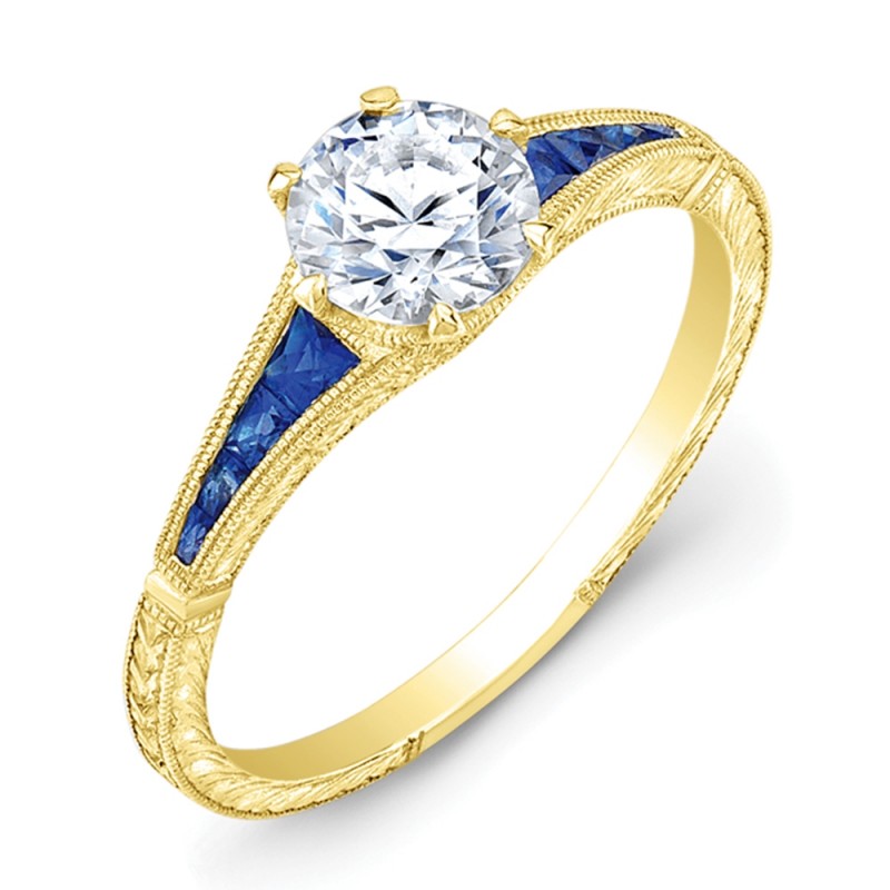 Delicate Hand Crafted Blue Sapphire Semi Mount