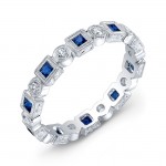 Engraved, Sapphire & Diamond Ring