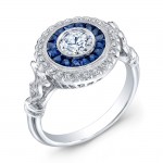 Diamond And Blue Sapphire Ring