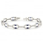 Diamond and Blue Sapphire, Art Deco Bracelet