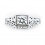 Gordon Clark Antique Inspired Diamond Engraved Engagement Ring