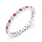Diamond and Ruby Stackable Ring