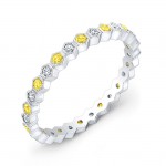 Diamond and Yellow Sapphire Stackable Ring 