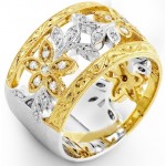 Diamond and Yellow Sapphire Two Tone ring