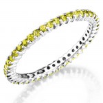 Prong Set stackable Yellow Sapphires ring