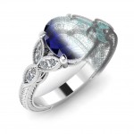 Sapphire with hand engraving detail
