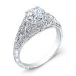 Engraved, Diamond Engagement Ring
