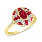 Art Deco Inspired Diamond & Ruby Ring