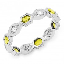 Diamond and Yellow Sapphire Stackable Ring