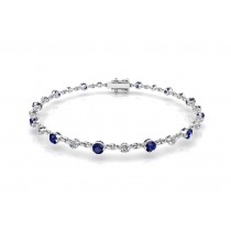 Diamond and Blue Sapphire Bracelet