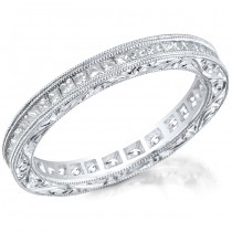Channel Set Princess Cut Diamond Weddung Ring