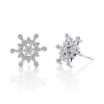 Snowflake, Diamond Post Earrings