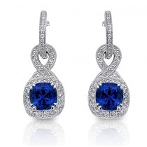 Blue Sapphire and Diamond Dangle Earring 