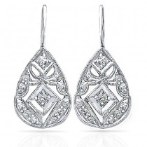Elegant Pear Shaped Diamond Fishtail Earrings