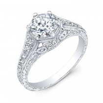 Gordon Clark Antique Inspired Hexagon Top Diamond Engagement Ring