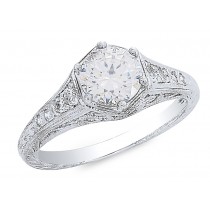 Gordon Clark Antique Inspired Hexagon Top Diamond Engagement Ring