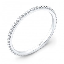 White Gold Band With a Bead Pattern