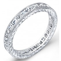 Engraved Princess Cut Diamond Ring