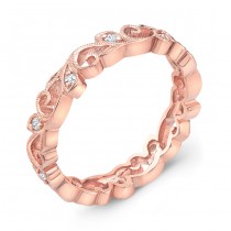 Stackable Rose Gold Diamond Floral Ring.