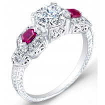 Diamond & Ruby Engagement Ring
