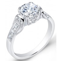 Modern Nouveau,  Halo Style, Diamond Engagement Ring