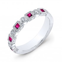 Engraved Ruby & Diamond Ring 