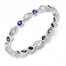 Diamond and Blue Sapphire Stackable Ring