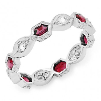 Diamond And Ruby Stackable Ring
