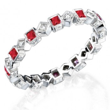 Diamond and Ruby stackable ring