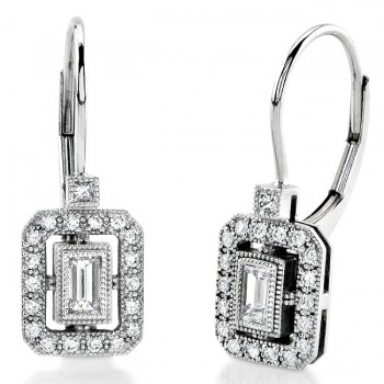Baguette and Round Diamond Earring 