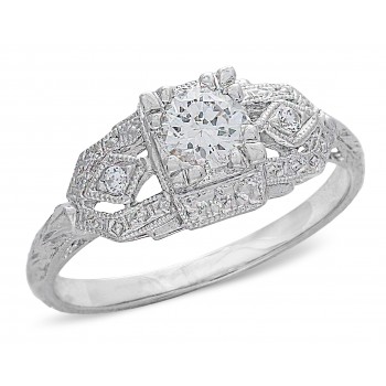 Gordon Clark Antique Inspired Petite Diamond Engagement Ring