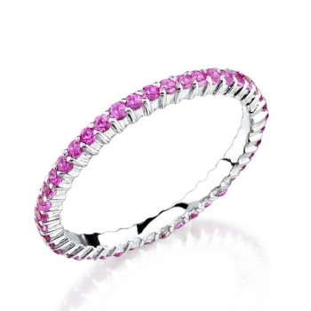 Prong Set with an Eternity of Pink Sapphires