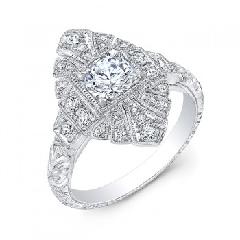 Marquee Shaped Diamond Engagement Ring