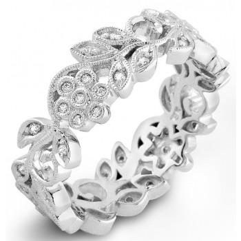 Organic Designed White Gold Diamond Wedding Ring